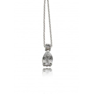 K14 White Gold Necklace with White Topaz 0.97ct