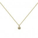 Μονόπετρο κολιέ με διαμάντι από χρυσό Κ14