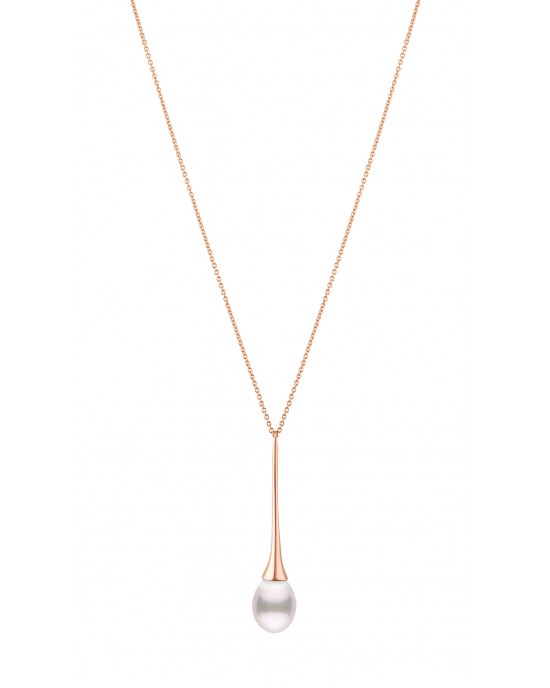 Drop pearl necklace in 14K rose gold