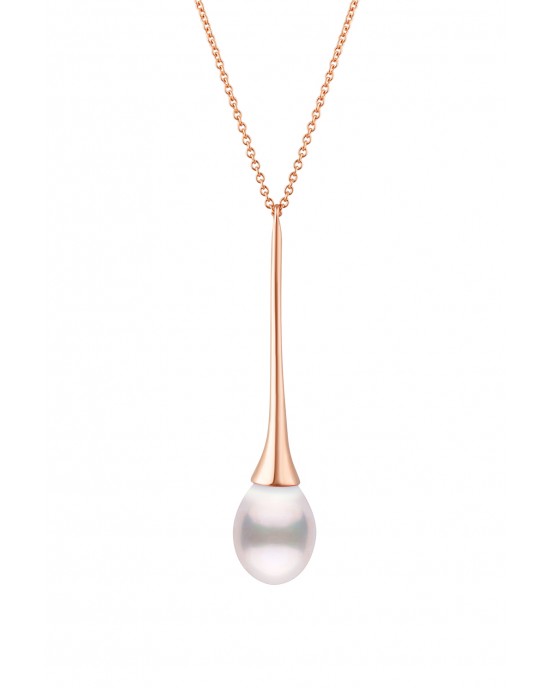 Drop pearl necklace in 14K rose gold