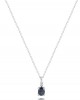 Blue sapphire necklace with diamond in 18K White Gold