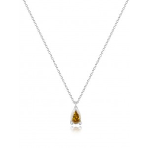 Νecklace with fancy brown diamond in 18k white gold