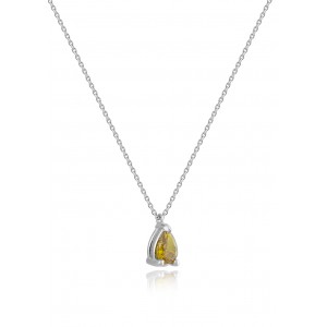Νecklace with fancy brown diamond in 18k white gold