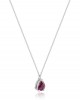 Drop necklace with ruby in 18k white gold