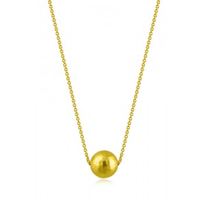 Hammered shpere necklace 6mm in 18K Gold 