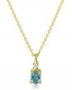 Necklace with aquamarine and diamond in 18K gold 