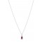 Necklace with ruby and diamond in 18K white gold 
