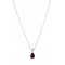 Drop necklace with ruby and diamond 18k white gold 