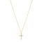 Κολιέ με σταυρό και ζιρκόν από χρυσό Κ14 Κολιέ με σταυρό και ζιρκόν από χρυσό Κ14