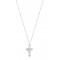 Cross necklace in 14k white gold  