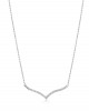 Bar necklace with diamonds in 18k white gold