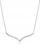 Bar necklace with diamonds in 18k white gold