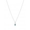 Necklace with aquamarine and diamond in 18k white gold 