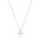 Round pearl necklace with diamond in 18k white gold
