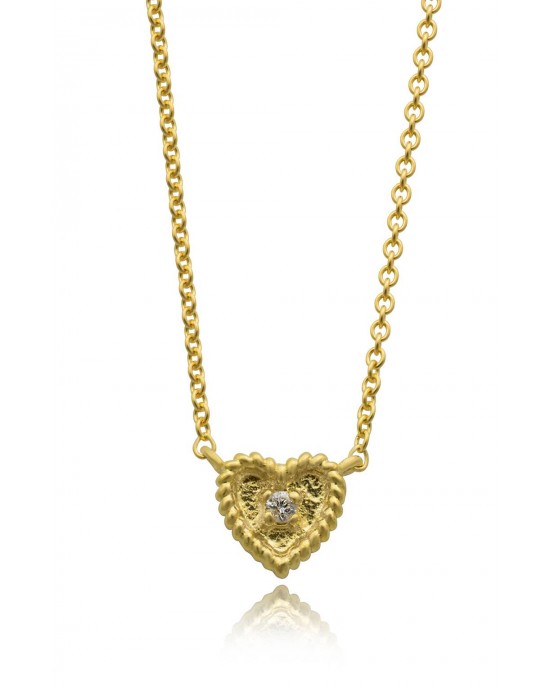 "Heart" necklace with diamond in K18 gold 