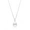 Drop pearl pendant in 14k white gold 