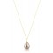 Drop pink pearl pendant in 14k gold 