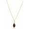 Smoky quartz drop pendant in 14K gold with chain
