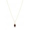 Garnet drop pendant in 14K gold with chain