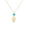 Necklace with cross and eye charm in gold 14K Ekan