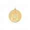 Round Pendant with Jesus Christ in 14K Gold Ekan  Round Pendant with Jesus Christ in 14K Gold Ekan
