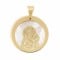  Round Pendant with Virgin Mary and Holy Child and Mother of Pearl in 14K Gold Ekan
