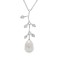 "Olive Tree Leaves" pearl pendant with diamonds in 18k white gold