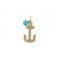 Pendant "Anchor" with Tirquoise in 14K gold 