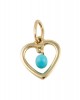 Pendant "Heart" with Turquoise in 14K gold 