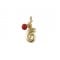 Snail pendant with coral in 14k gold