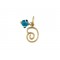 14K Gold Pendant "Snail" with Evil Eye