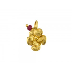 "Flower" pendant with ruby in 14k gold