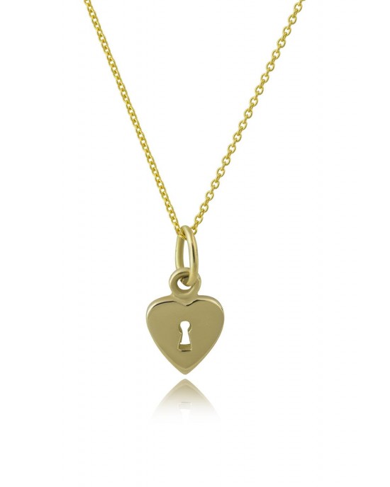 14K Gold Pendant "Heart Lock"