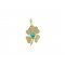  Pendant Four-leaf clover with Turquoise in 14K Gold
