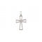 14K White Gold Cross with CZ