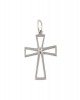 14K White Gold Cross with CZ