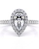 Μονόπετρο δαχτυλίδι halo με διαμάντι pear 0.63ct από λευκόχρυσο Κ18 με πιστοποιητικό GSS