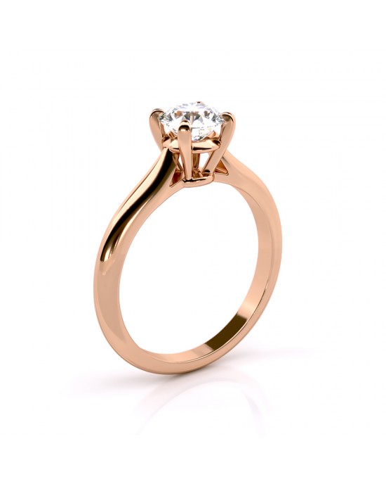 Μονόπετρο δαχτυλίδι με διαμάντι 1.00ct από ροζ χρυσό Κ18 και πιστοποίηση GIA
