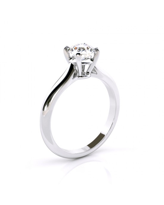 Μονόπετρο δαχτυλίδι με διαμάντι 1.00ct από λευκόχρυσο Κ18 και πιστοποίηση HRD