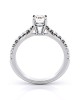 Engagement ring with diamond 0.50ct and side stones in 18k white gold GIA certified