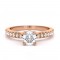 Engagement ring with diamond 0.50ct and side stones in 18k rose gold GIA certified