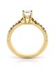 Μονόπετρο δαχτυλίδι χρυσό Κ18 με διαμάντι μπριγιάν 0.50ct με πέτρες στο πλάι και πιστοποίηση GIA