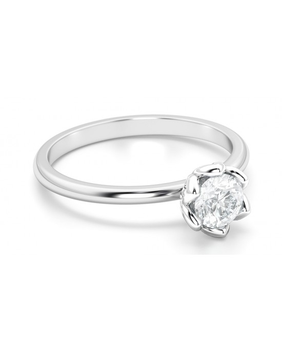 Μονόπετρο δαχτυλίδι με διαμάντι 0.50ct από λευκόχρυσο Κ18 και πιστοποίηση GIA