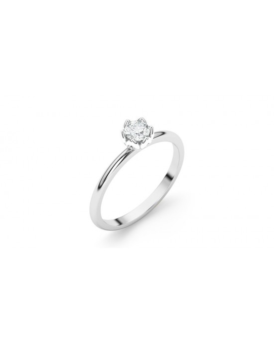 Μονόπετρο δαχτυλίδι με διαμάντι 0.30ct από λευκόχρυσο Κ18 και πιστοποίηση GIA