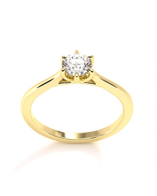 Solitaire engagement ring with diamond 0.50ct GIA Certified in 18k gold