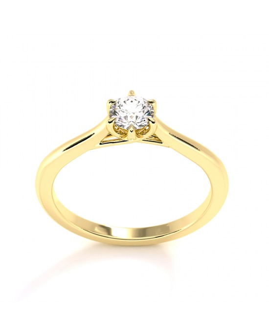 Mονόπετρο δαχτυλίδι με διαμάντι μπριγιάν 0.30ct από χρυσό Κ18 με πιστοποίηση GIA