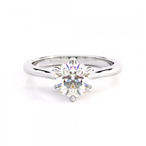 Solitaire engagement ring with diamond 1.00ct GIA Certified in 18k white gold