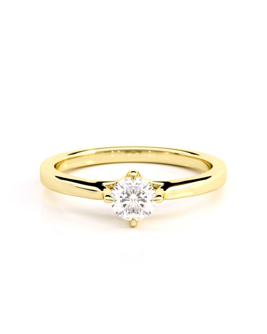 Μονόπετρο δαχτυλίδι χρυσό Κ18 με διαμάντι μπριγιάν 0.32ct με πιστοποιητικό GIA