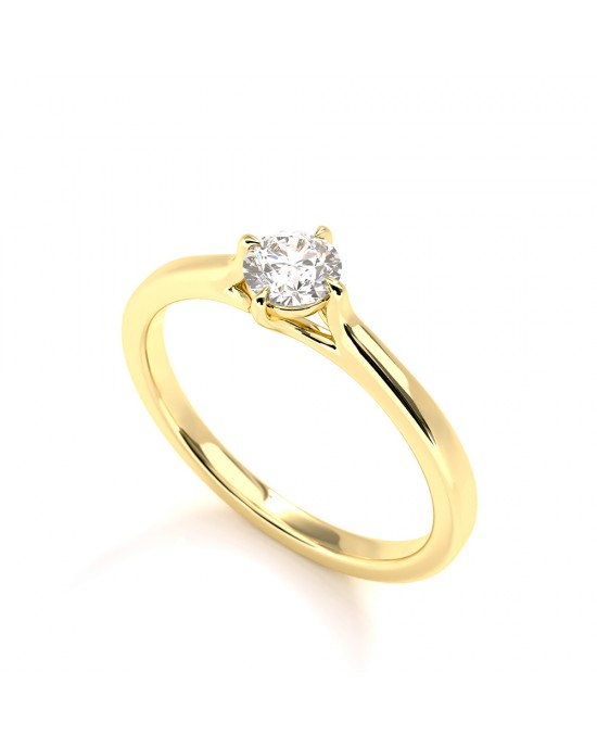 Μονόπετρο δαχτυλίδι χρυσό Κ18 με διαμάντι μπριγιάν 0.32ct με πιστοποιητικό GIA