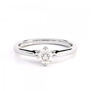 Solitaire engagement ring in 18k white gold 0.30ct diamond, IGI Certified
